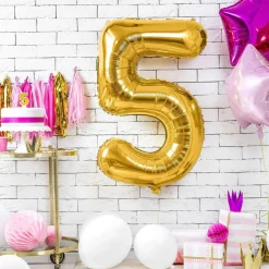 Balon Metal Foliowy Cyfra "5" 86 Cm