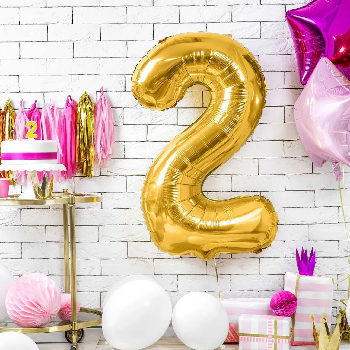 Balon Metal Foliowy Cyfra "2" 86 Cm