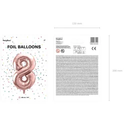 Balon Pink Metal Foliowy Cyfra