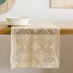 Bieznik Crochet Szydelkowy Bezowy 40X160 Cm