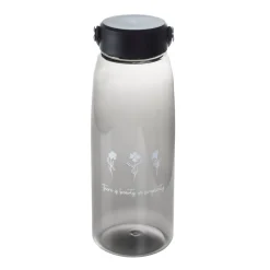 Butelka Emoji Czarna Z Kwiatkami 1,2 L