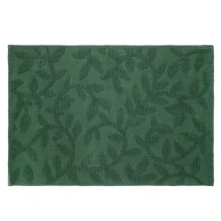 Dywanik Lazienkowy Chelli Zakardowy Zielony W Listki 50X70Cm