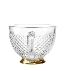 Filizanka Barrel Szklana W Kropki Ze Zlota Nozka 0,36 L