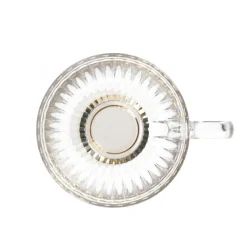 Filizanka Barrel Szklana W Paski Ze Zlota Nozka 0,36 L