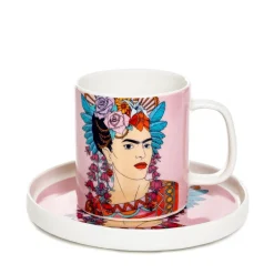 Filizanka Frida Kahlo Ze Spodkiem Fioletowa 0,2 L