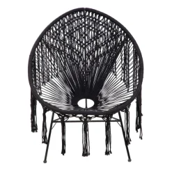 Fotel Acapulco Spirit Makrama Czarna 93X73X85 Cm