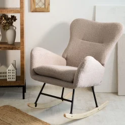 Fotel Lunnie Bujany W Tkaninie Teddy Boucle 67X78X92 Cm