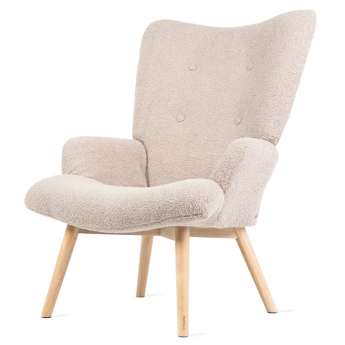 Fotel Moss Teddy Boucle W Tkaninie Teddy
