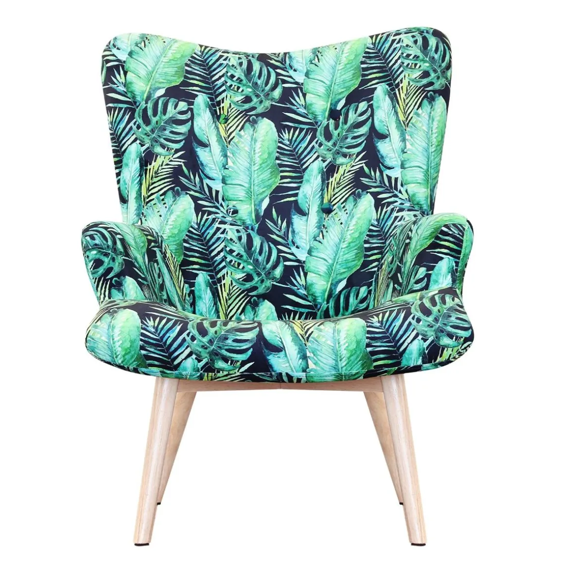 Fotel Moss Welurowy Z Motywem Lisci 70X95Cm
