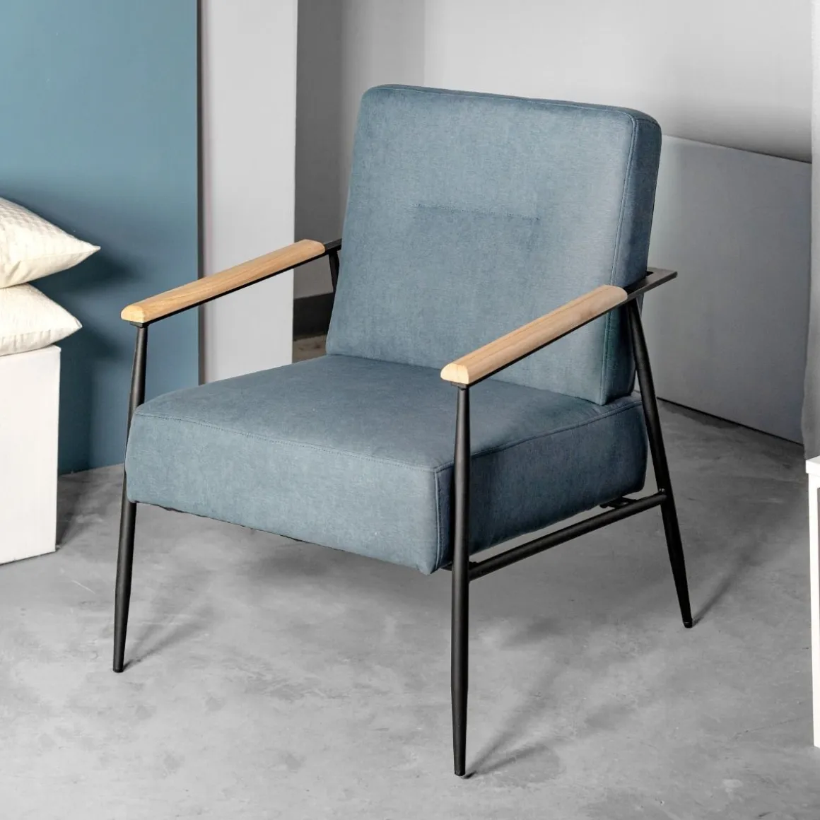Fotel Veludo Denim 71X70X83 Cm
