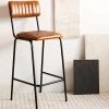 Hoker Lumbar W Obiciu Ze Skory Bawolej Brazowe 46X54X103 Cm