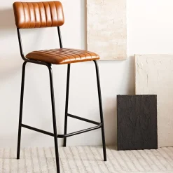Hoker Lumbar W Obiciu Ze Skory Bawolej Brazowe 46X54X103 Cm