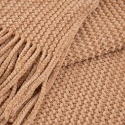 Koc Chenille Szenilowy Bezowy 130X170 Cm