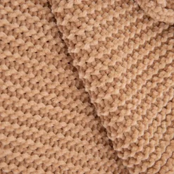 Koc Chenille Szenilowy Bezowy 130X170 Cm
