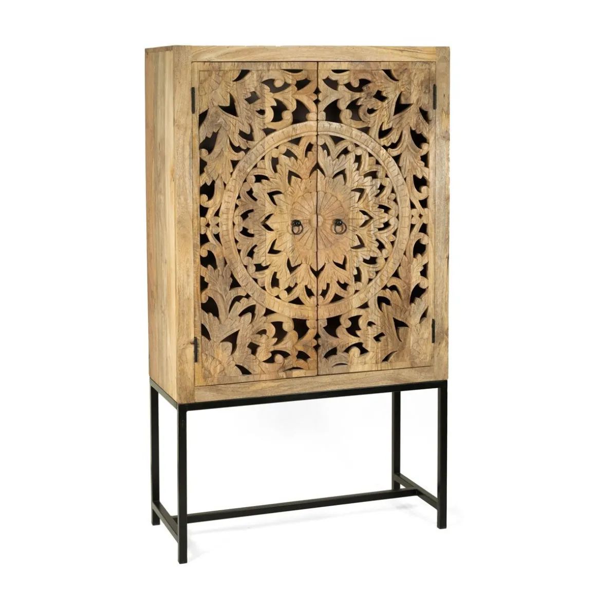 Komoda Sombre Lite Drewno Mango Zlobione 90X40X160 Cm