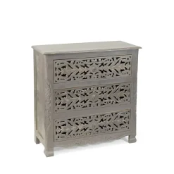 Komoda Z Szufladami Banhi Lite Drewno Mango Zlobione 90X40X90 Cm