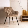 Krzeslo Flossi Welurowe Bezowe 57X63X84 Cm