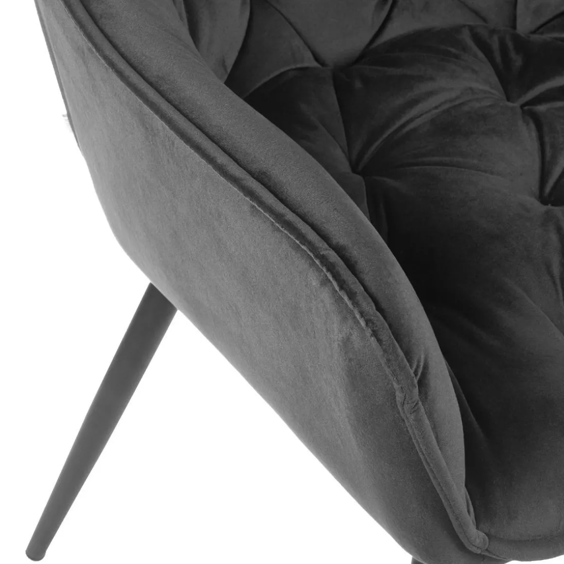 Krzeslo Flossi Welurowe Czarne 57X63X84 Cm