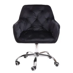 Krzeslo Flossi Welurowe Obrotowe Czarne 57X65X90 Cm