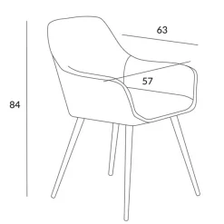 Krzeslo Flossi Welurowe Rozowe 57X63X84 Cm