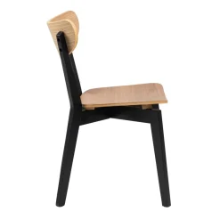 Krzeslo Haveri! Drewniane Czarne-Naturalne 55X45X79,5 Cm