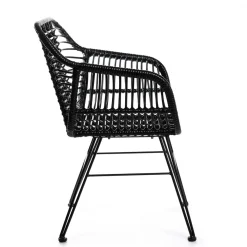 Krzeslo Jardin Plecione Czarne 57X62X81 Cm