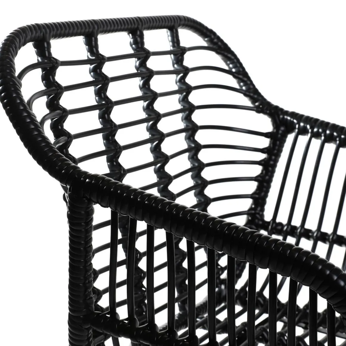 Krzeslo Jardin Plecione Czarne 57X62X81 Cm