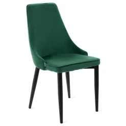 Krzeslo Louis Ribbon Welurowe Zielone 44X59X88 Cm