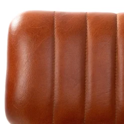 Krzeslo Lumbar W Obiciu Ze Skory Bawolej Brazowe 46X52X78 Cm