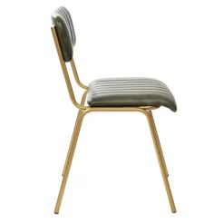Krzeslo Lumbar W Obiciu Ze Skory Bawolej Zielone 46X52X78 Cm