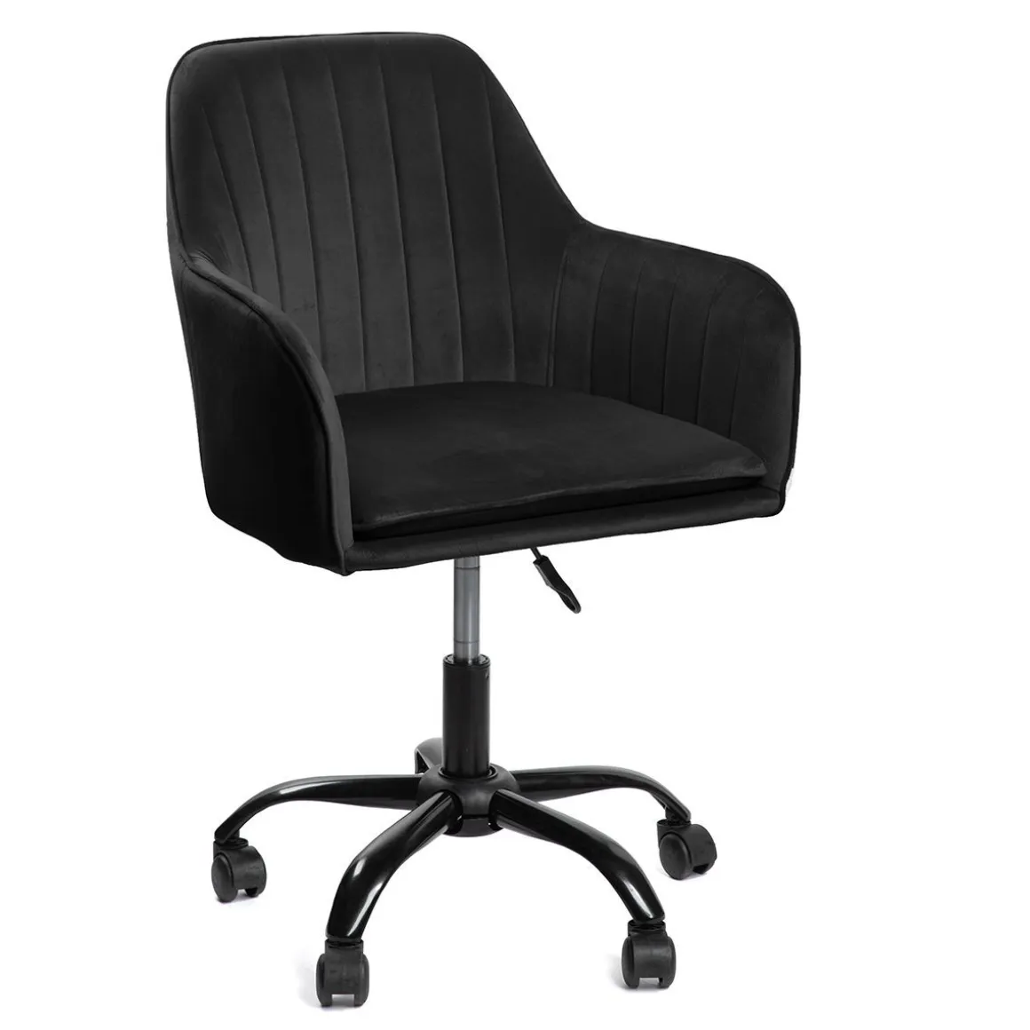 Krzeslo Teill Welurowe Obrotowe Czarne 55,5X54,5X80-90Cm