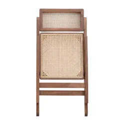 Krzeslo Verdura Drewniane Z Naturalnym Rattanem 46X52X80 Cm