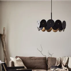 Lampa Sufitowa Vegas Czarna 53X53X160Cm