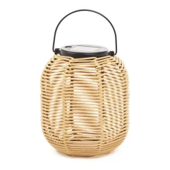 Lampion Solarny Fonar Pleciony Naturalny 17,5X19 Cm