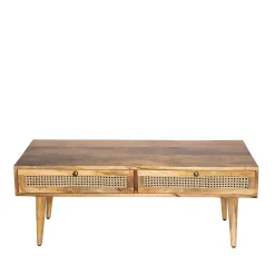 Lawa Natte Drewniana Lite Drewno Mango Z Rattanem 120X45X45