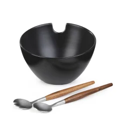 Misa Mooka Do Salat Ceramiczna Z Przyborami Czarna 24 Cm