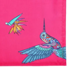Obrus Frida Kahlo Z Wzorem Kolibra Fuksjowy 90X90 Cm