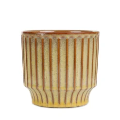 Oslonka Na Doniczke Maya Ceramiczna Musztardowa 13,8X13,8X12,8 Cm