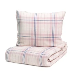 Pościel Idaho Flanelowa Rozowa W Krate 160X200 Cm + 1 X 50X60 Cm