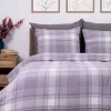 Pościel Vella Flanelowa W Szara Krate 200X220 Cm + 2 X 50X60 Cm