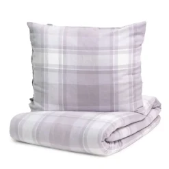 Pościel Vella Flanelowa W Szara Krate 200X220 Cm + 2 X 50X60 Cm
