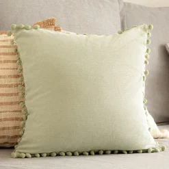 Poszewka Eslov Pistacjowa Z Pomponami 45X45 Cm