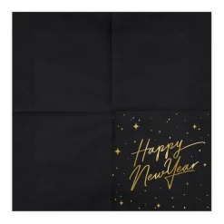 Serwetki New Year Papierowe Czarne 20 Szt. 16,5X16,5 Cm