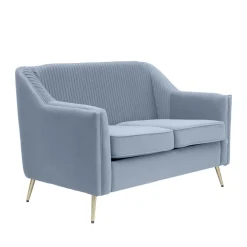 Sofa Avant Sofa 2-Osobowa, Welurowa Szara 127X82X81.5 Cm