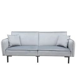 Sofa Canto 3-Osobowa, Z Funkcja Spania, Welurowa Szara 199X90X85 Cm