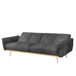 Sofa Samtige 3-Osobowa, Z Funkcja Spania, Czarna 212X84X86.5 Cm