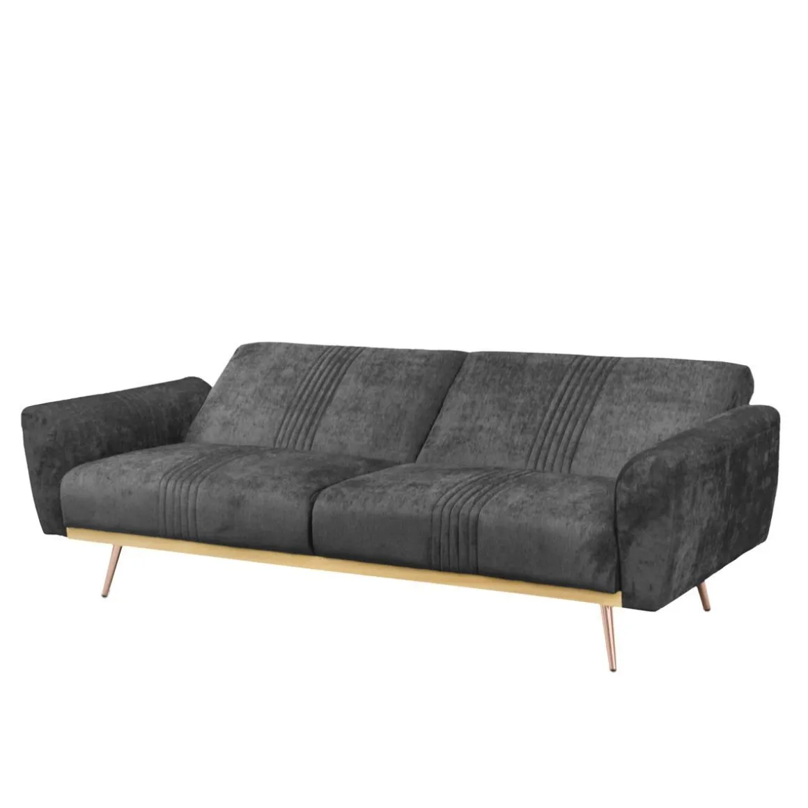 Sofa Samtige 3-Osobowa, Z Funkcja Spania, Czarna 212X84X86.5 Cm