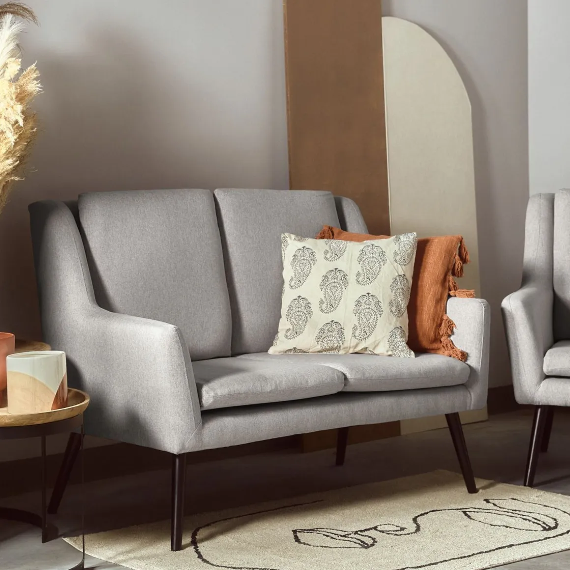 Sofa Sophie W Tkaninie Jasnoszara 130X75X93 Cm