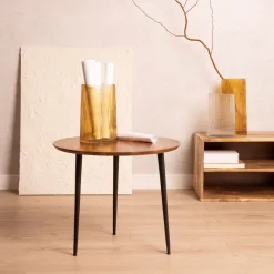 Stolik Kawowy Ren Lite Drewno Akacji + Metal 46X46X30Cm