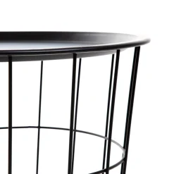 Stolik Scandi Czarny Z Czarnym Batem 40X40X40 Cm